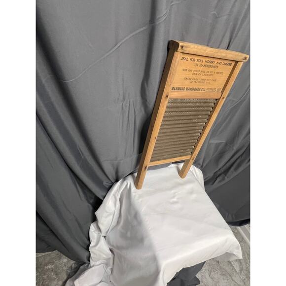 Set of 2 Vtg. Small Wooden Columbus Dubl Handi Galvanized Metal Washboards - Picture 14 of 16